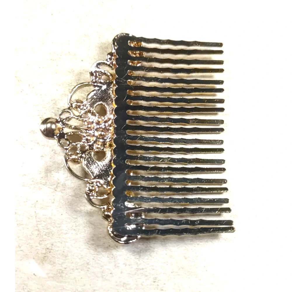 Glamorous Hair Comb Rose Gold Rhinestones Metal Feminine Party